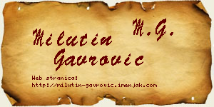 Milutin Gavrović vizit kartica